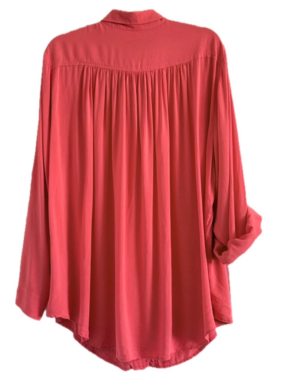 🌻 Karen Kane Coral-red Button Down Shirt 2X - Picture 6 of 7